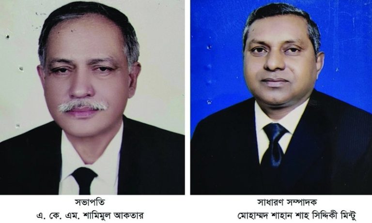 টাঙ্গাইল জেলা বার সমিতির সভাপতি শামিম ও সম্পাদক শাহান শাহ মিন্টু