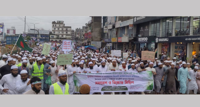নবীকে কটুক্তির প্রতিবাদে সখীপুরে বিক্ষোভ মিছিল