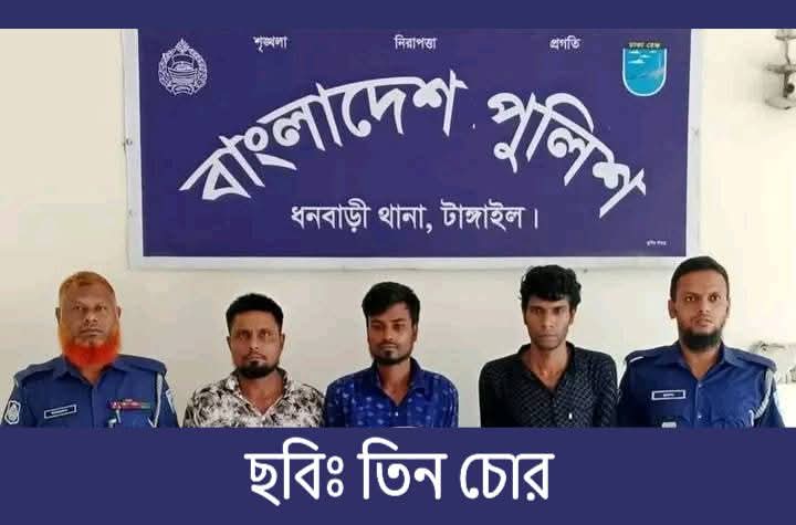 ধনবাড়ীতে চোরাই মালামালসহ তিন চোর গ্রেফতার