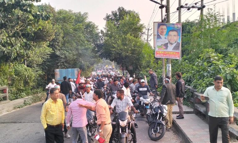 মির্জাপুরে মনোনয়ন পরিবর্তনের দাবিতে মোটরসাইকেল শোডাউন