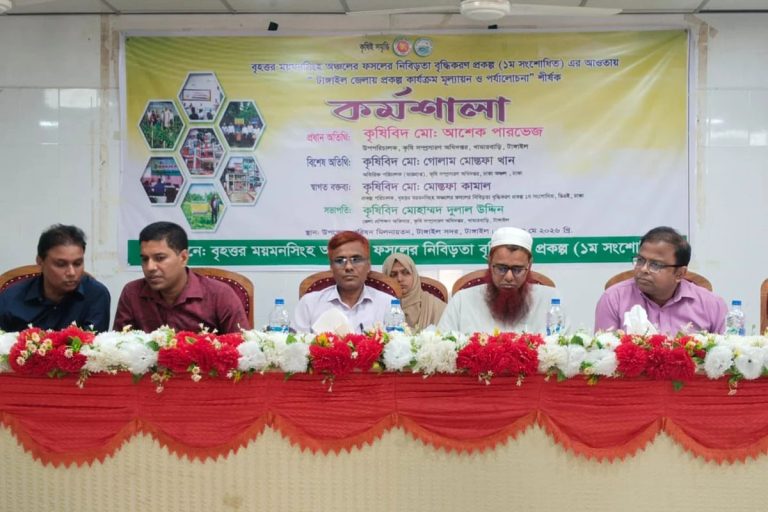 টাংগাইলে ফসলের নিবিড়তা বৃদ্ধিকরণ প্রকল্প শীর্ষক কর্মশালা